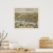 ハドソンWIパノラママップ – 1870 ポスター (キッチン)