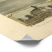 ハドソンWI 1870アンティークパノラママップ ポスター (角)