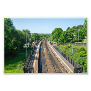 ハドダーズフィールドのディグトン鉄道駅 フォトプリント           