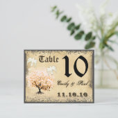 ハドブサンゴハートリーフツリーテーブル番号カード ポストカード (スタンド正面)