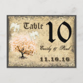 ハドブサンゴハートリーフツリーテーブル番号カード ポストカード (裏面)