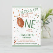 ハドルアップグリーンルーキーサッカー1st誕生日 招待状 (スタンド正面)