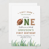 ハドルアップフットボール1st誕生日パーティー 招待状 (正面/裏面)