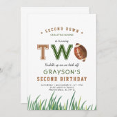 ハドルアップフットボール2nd誕生日パーティー 招待状 (正面/裏面)