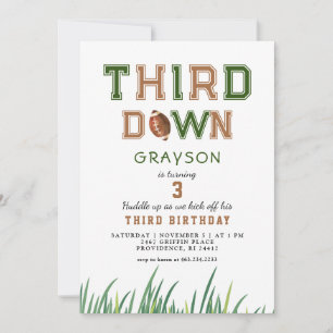 ハドルアップフットボール3rd誕生日パーティー 招待状