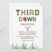 ハドルアップフットボール3rd誕生日パーティー 招待状 (正面/裏面)