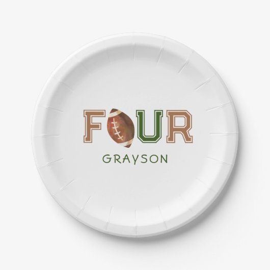 ハドルアップフットボール4th誕生日パーティー ペーパープレート (正面)