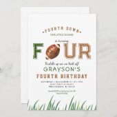 ハドルアップフットボール4th誕生日パーティー 招待状 (正面/裏面)