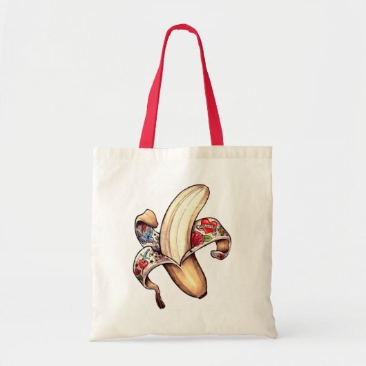 ハナのバナナの再使用可能な買い物袋! トートバッグ (正面)