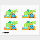 ハナへの道 ハワイアンバケーション 長方形シール (シート)