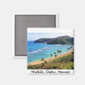 ハナウマベイ，ホノルル，オアフ，ハワイビュー マグネット (正面/裏面)