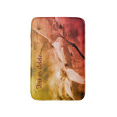 ハナギの花白黒ヴィンテージ  バスマット (正面縦)