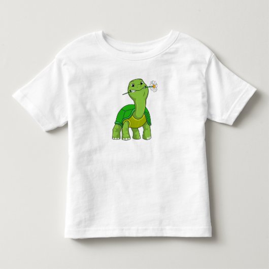 ハナダイサンのいるカメ トドラーTシャツ (正面)