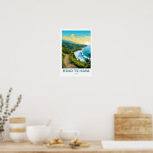 ハナハワイトラベルプリント ポスター (キッチン)