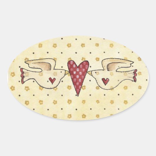 ハナバドリ 楕円形シール (正面)