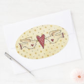 ハナバドリ 楕円形シール (封筒)