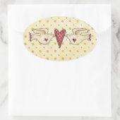 ハナバドリ 楕円形シール (バッグ)