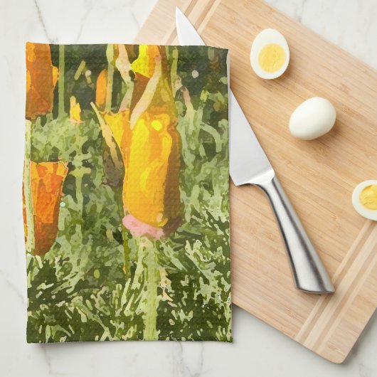 ハナビシソウの写真に対するブラシの効果を乾燥して下さい キッチンタオル (四つ折り)