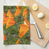 ハナビシソウの野外炊事場タオル キッチンタオル (四つ折り)