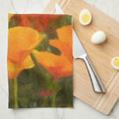 ハナビシソウのimpasto キッチンタオル (四つ折り)