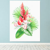 ハナホウ！白ハワイアン キャンバスプリント (インサイチュ (ウッドフロア))