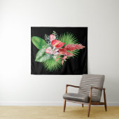 ハナホウ！黒ハワイアン花 タペストリー (インサイチュ(横))