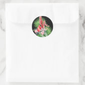 ハナホウ！黒ハワイアン花 ラウンドシール (バッグ)