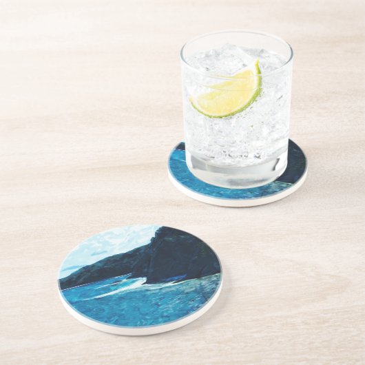 ハナマウイの抽象芸術への道の湾 コースター (側面)