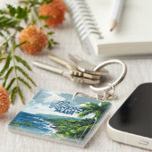 ハナマウイハワイロードトゥハナビーチコーストレトロ キーホルダー (正面右)