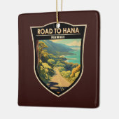 ハナマウイハワイ旅行アートヴィンテージへの道 セラミックオーナメント (左)