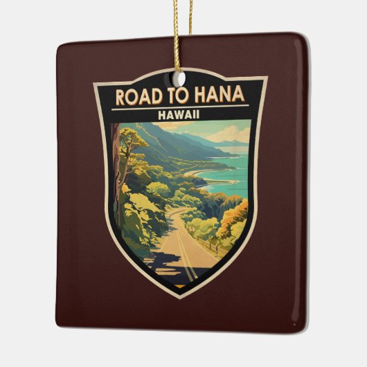 ハナマウイハワイ旅行アートヴィンテージへの道 セラミックオーナメント (左)