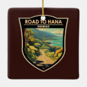ハナマウイハワイ旅行アートヴィンテージへの道 セラミックオーナメント (裏面)