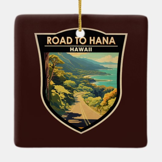 ハナマウイハワイ旅行アートヴィンテージへの道 セラミックオーナメント (裏面)