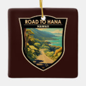 ハナマウイハワイ旅行アートヴィンテージへの道 セラミックオーナメント (正面)
