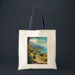 ハナマウイハワイ旅行アートヴィンテージへの道 トートバッグ<br><div class="desc">ベクターアートスタイル。ハナハイウェイは64.4マイルの長さのハワイ航路36、360号線で、カフルイと東マウイのハナの町を結んでいる。</div>