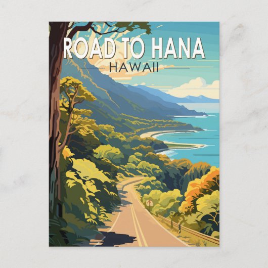 ハナマウイハワイ旅行アートヴィンテージへの道 ポストカード (正面)
