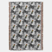 ハナミズキのラディバグ花の自然アートパターン スローブランケット (正面縦)