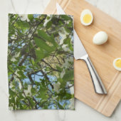 ハナミズキの枝春 キッチンタオル (四つ折り)