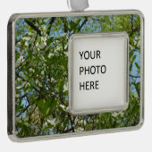 ハナミズキの枝春 シルバープレートフレームオーナメント (右)