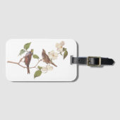 ハナミズキの白い喉を持つスズメ ラゲッジタグ (正面横)