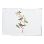 ハナミズキの花とスパロウヴィンテージアウドゥボンアート 枕カバー (裏面)