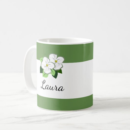ハナミズキの花と名前コーヒーマグ コーヒーマグカップ (正面左)