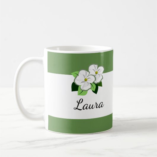 ハナミズキの花と名前コーヒーマグ コーヒーマグカップ (左)