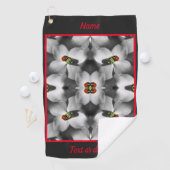 ハナミズキの花の抽象芸術パーソナライズされた ゴルフタオル (インサイチュ)