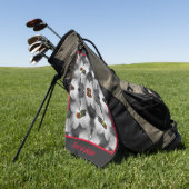 ハナミズキの花の抽象芸術パーソナライズされた ゴルフタオル (グリーン)