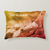 ハナミズキの花の白黒ヴィンテージ アクセントクッション (正面)