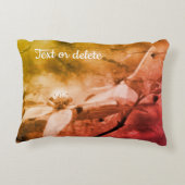 ハナミズキの花の白黒ヴィンテージ アクセントクッション (裏面)