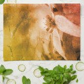 ハナミズキの花の白黒ヴィンテージ キッチンタオル (折り畳み)