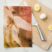 ハナミズキの花の白黒ヴィンテージ キッチンタオル (四つ折り)