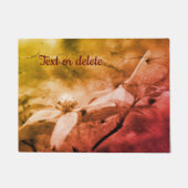 ハナミズキの花の白黒ヴィンテージ ドアマット (正面)